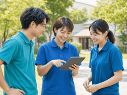 地域活動について相談するNPOスタッフ